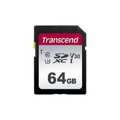 Transcend 300S - Flash memory card - 64 GB - Video Class V30 / UHS-I U3 / Class10 - SDXC UHS-I