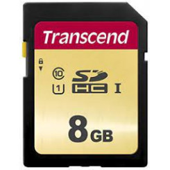 Transcend 500S - Flash memory card - 8 GB - UHS-I U1 / Class10 - SDHC UHS-I