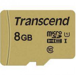 Transcend 500S - Flash memory card (microSDHC to SD adapter included) - 8 GB - Video Class V30 / UHS-I U3 / Class10 - microSDHC