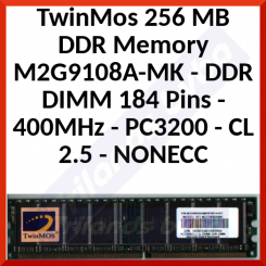 TwinMos 256 MB DDR Memory M2G9108A-MK (Bundle of 3 Pieces) - in Perfect Working condition - Refurbished