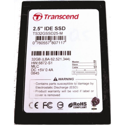 Transcend (TS32GSSD25-M) 32 GB SSD Internal 2.5 Inch IDE Solid State Drive TS32GSSD25-M - ATA/IDE - Refurbished