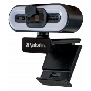 VERBATIM USB WEBCAM 1080P HD 49579 microphone/light/cable/black