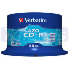 Verbatim CD-R AZO Crystal (43343) - Capacity: 700MB Speed: 52x Pack Style: 50 Pack Spindle Disc Surface: Crystal