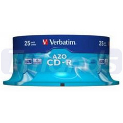 Verbatim CD-R AZO Crystal (43352) - Capacity: 700MB Speed: 52x Pack Style: 25 Pack Spindle Disc Surface: Crystal