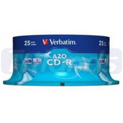 Verbatim CD-R AZO Crystal (43352) - Capacity: 700MB Speed: 52x Pack Style: 25 Pack Spindle Disc Surface: Crystal