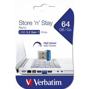 VERBATIM Store 'n' Stay NANO USB Drive USB 3.2 Gen 1 - 64GB