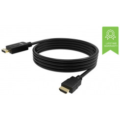 VISION (TC 1MDPHDMI/BL) Professional installation-grade DisplayPort to HDMI cable - 4K 60Hz - gold connectors - HDMI 2.0 supports hotplug - DP (M) to HDMI (M) - outer diameter 6.0 mm - 30 AWG - 1 m - black