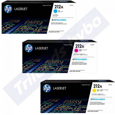 HP 212A CMY (3-Toner CMY Bundle) - CYAN W2121A / MAGENTA W2123A / YELLOW W2122A Original LaserJet Toner Cartridges (3 X 4500 Pages)