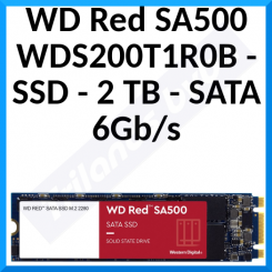 WD (WDS200T1R0B) Red SA500 NAS SATA SSD - Solid state drive - 2 TB - internal - M.2 2280 - SATA 6Gb/s