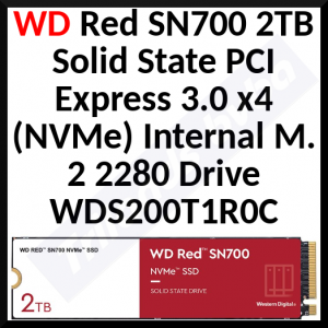 WD (WDS200T1R0C) Red SN700 2TB Solid State PCI Express 3.0 x4 (NVMe) Internal M.2 2280 Drive - Solid state drive - 2 TB - internal - M.2 2280 - PCI Express 3.0 x4 (NVMe)