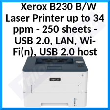 Xerox B230 - Printer - B/W - laser - Legal/A4 - 600 x 600 dpi - up to 34 ppm - capacity: 250 sheets - USB 2.0, LAN, Wi-Fi(n), USB 2.0 host