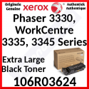 Xerox 106R03624 Black Extra High Yield Original Toner Cartridge (15000 Pages) for Xerox Phaser 3330, 3330DNI, 3330V_DNI, 3330V_DNM - WorkCentre 3335_DNI, 3335_DNIM, 3335V_DNI, 3345_DNI, 3345_DNIM, 3345V_DNI