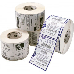 Zebra Z-Trans 880026-082 Thermal Label - 101.60 mm Width x 82.55 mm Length - Permanent Adhesive - Rectangle - Thermal Transfer - White - Paper - 1750 / Roll - 4 / Case