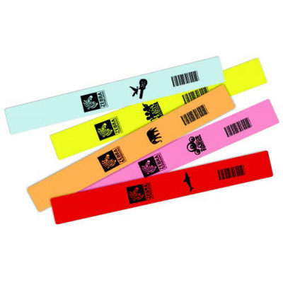 Zebra Z-Band Fun 10012713-1K Thermal Label - Permanent Adhesive - 25.40 mm Width x 254 mm Length - 350 / Roll - Direct Thermal - Red - Polypropylene - 6 / Roll