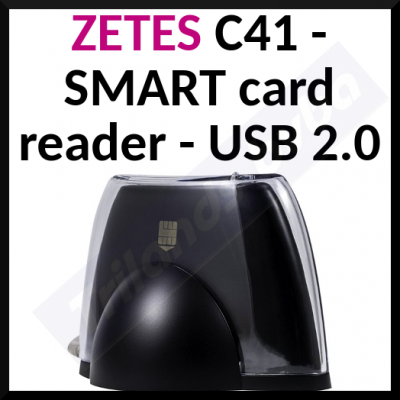 ZETES C41 - SMART card reader (Tracks 0 & 1) - USB 2.0 - grey, black