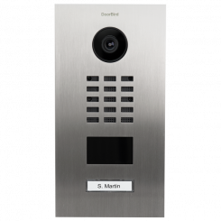 DoorBird IP Video Door Station D2101V - stainless steel V2A, brushed - incl. flush-mounting housing, 1 call button