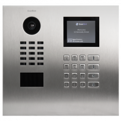 DoorBird IP Video Door Station D21DKH for multi tenant building, stainless steel V4A (salt-water and grinding dust resistant), brushed, incl. flush-mounting housing (horizontal), display module, keypad module