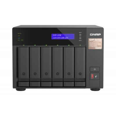 QNAP QVP-63B NAS/storage server Tower Intel® Core™ i3 16 GB DDR4 0 TB Black