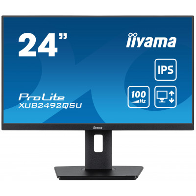 Iiyama ProLite XUB2492QSU-B1 LED monitor 24" (23.8" viewable) 2560 x 1440 WQHD @ 100 Hz IPS 300 cd/m² 1000:1 0.5 ms HDMI, DisplayPort speakers black, matte