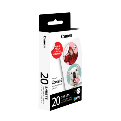 Canon ZINK™ 1.3” Pre-Cut Circle Sticker Pack, 20 sheets