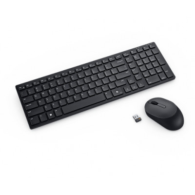 DELL KM555 keyboard Mouse included Universal RF Wireless + Bluetooth AZERTY Belgian Black