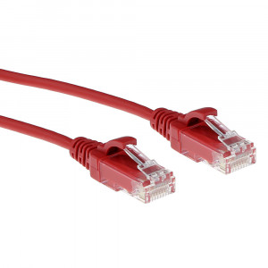 ACT Red 3 meter LSZH U/UTP CAT6 datacenter slimline patch cable snagless with RJ45 connectors