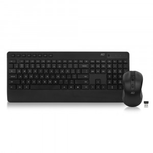 ACT Wireless keyboard and mouse bundle (Qwerty), silent click, eco-friendly, made from recycled materials