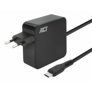 ACT USB-C laptop wall charger 65W with Power Delivery profiles, 2 meters