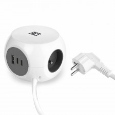 ACT AC2425 power extension 1.5 m 3 AC outlet(s) Indoor White