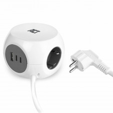 ACT AC2420 power extension 1.5 m 3 AC outlet(s) Indoor White