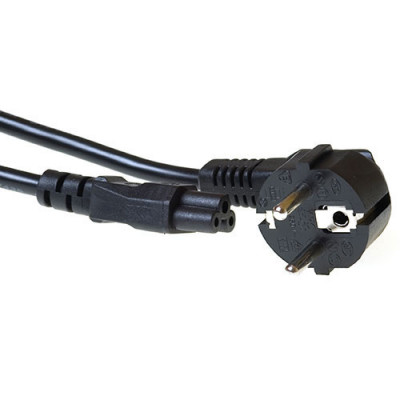 ACT Powercord mains connector CEE 7/7 male (angled) - C5 black 5 m