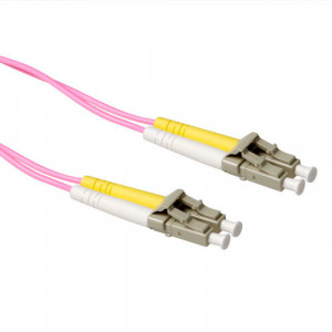 ACT 1 meter LSZH Multimode 50/125 OM4 fiber patch cable duplex with LC connectors