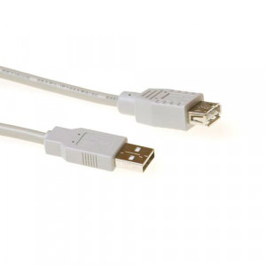 ACT USB 2.0 A male - USB A female ivory 1.00 m