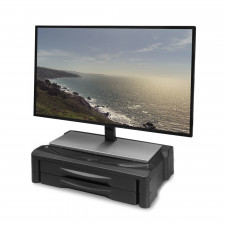 ACT Monitor stand extra wide with two drawers, adjustable height