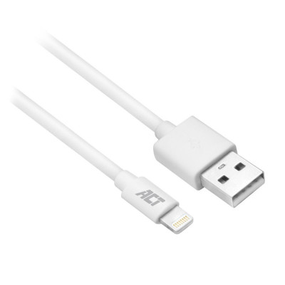 ACT USB 2.0 charging/data cable A male - Lightning male 1 meter, MFI gecertificeerd