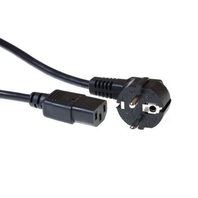 ACT Powercord mains connector CEE 7/7 male (angled) - C13 black 3 m