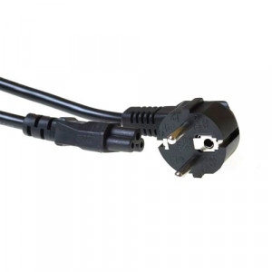 ACT Powercord mains connector CEE 7/7 male (angled) - C5 black 3 m