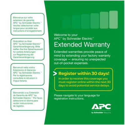 APC WBEXTWAR1YR-AC-01 warranty/support extension 1 year(s)