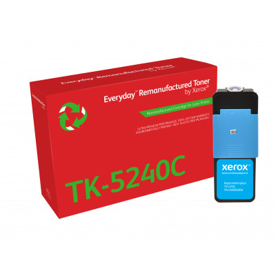 Everyday Remanufactured Everyday™ Cyan Remanufactured Toner by Xerox compatible with Kyocera TK-5240C, Standard capacity