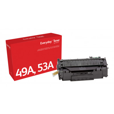 Everyday ™ Black Toner by Xerox compatible with HP 49A 53A (Q5949A/ Q7553A), Standard capacity