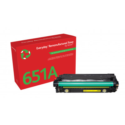 Everyday ™ Yellow Remanufactured Toner by Xerox compatible with HP 651A 650A 307A (CE342A/CE272A/CE742A), Standard capacity