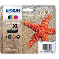 Epson 603XL CMYK (4-Ink Pack) BLACK + CYAN + MAGENTA + YELLOW ALL High Capacity Original Ink Cartridges C13T03A64010